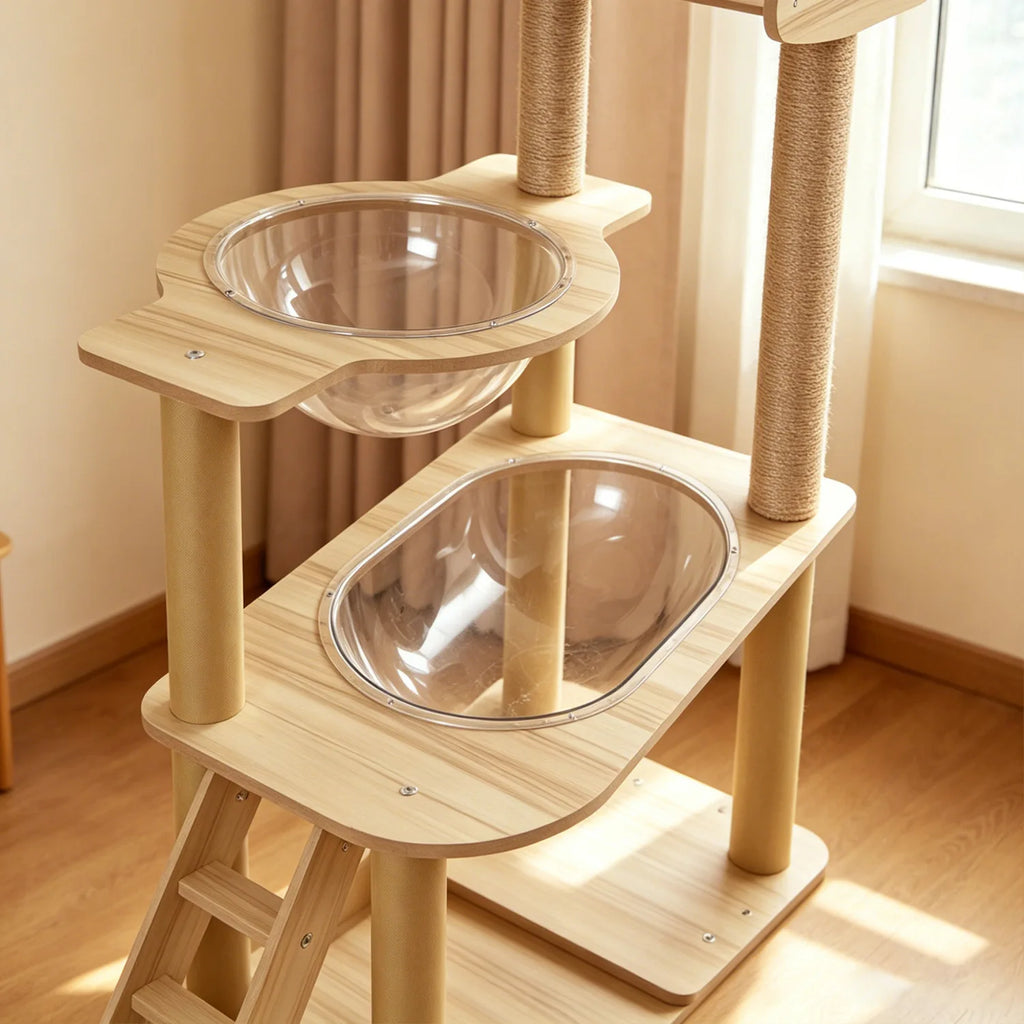 Arbre à chat multi-niveaux avec maison – Espace de jeu & repos
