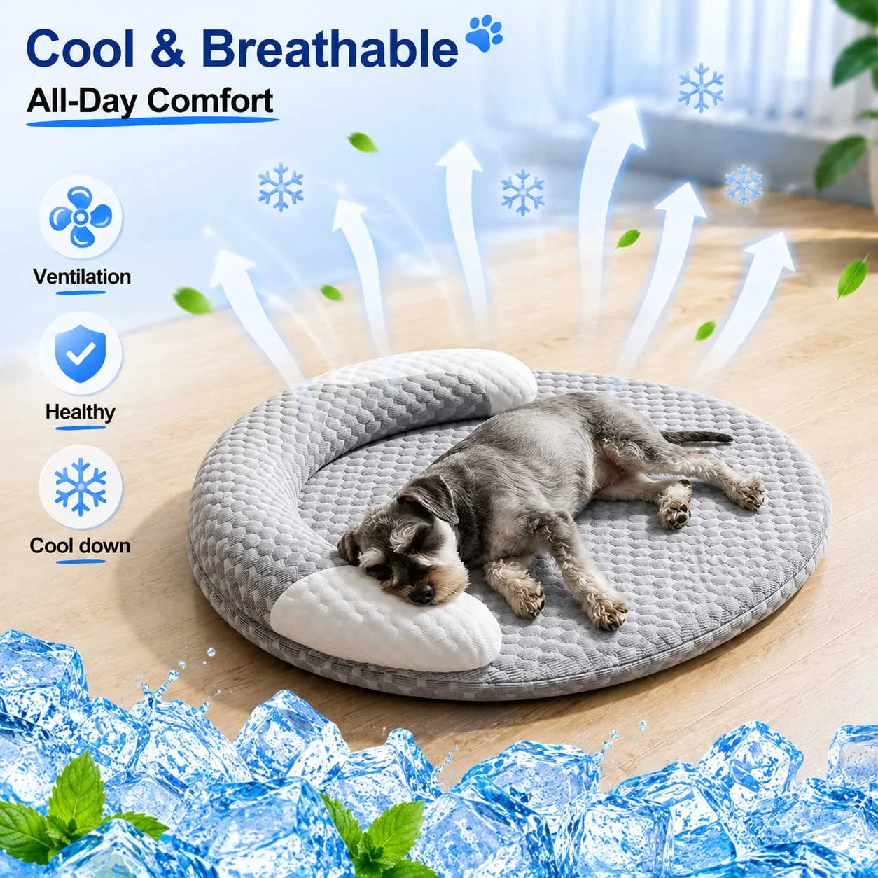 Coussin rafraîchissant en soie frais pour chien et chat