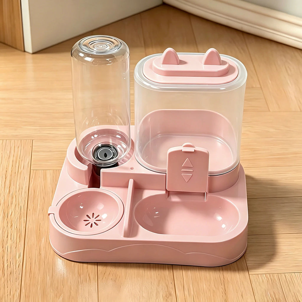 Gamelle et distributeur d’eau 2-en-1 pour chat et chien