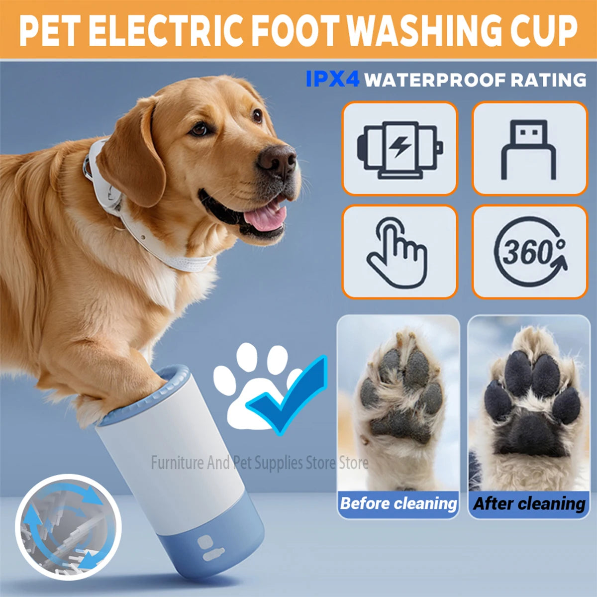 Nettoyeur de pattes automatique pour chien – Nettoyage rapide Royal Creature