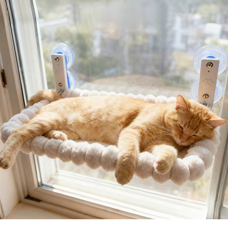 Hamac de fenêtre pour chat – Perchoir solaire ventouses XL