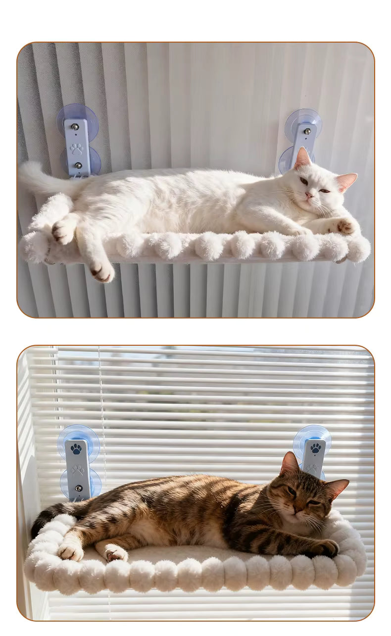Hamac de fenêtre pour chat – Perchoir solaire ventouses XL