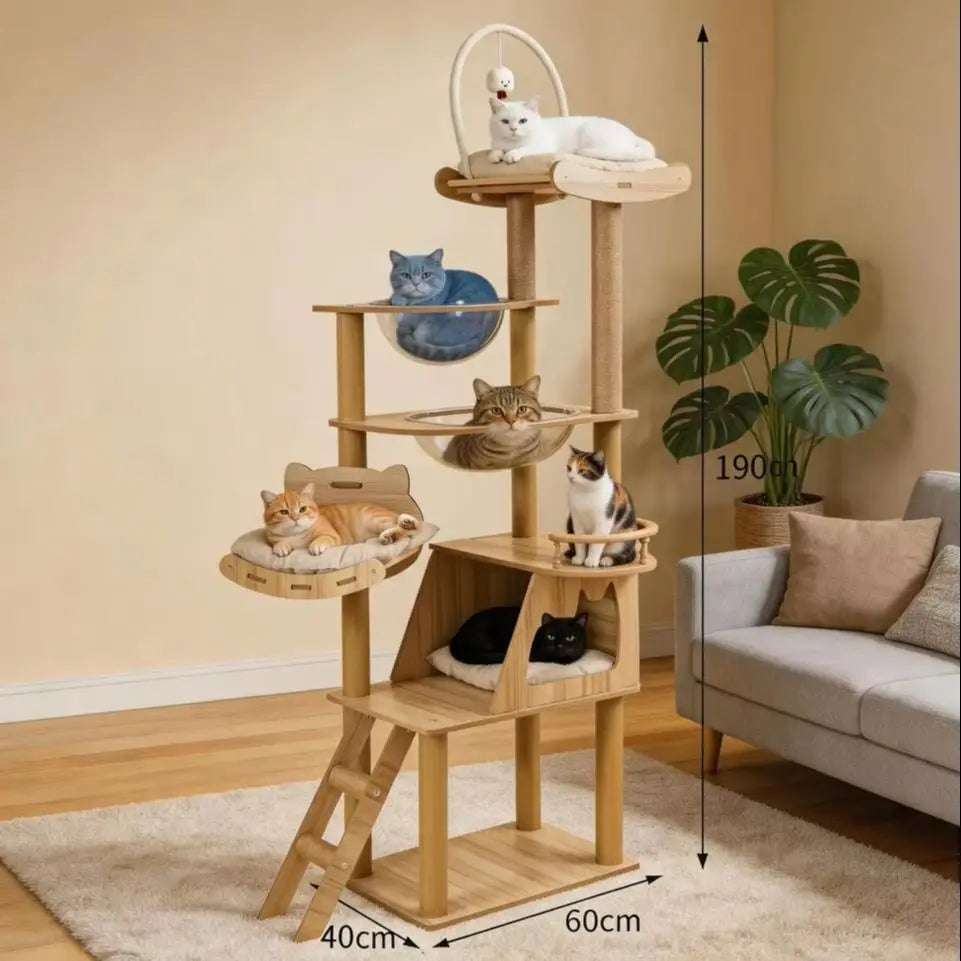 Arbre à chat multi-niveaux avec maison – Espace de jeu & repos