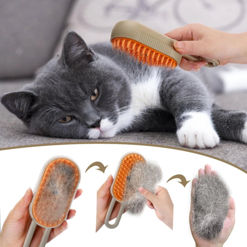 Brosse vapeur 3-en-1 pour chat et chien – Toilettage facile
